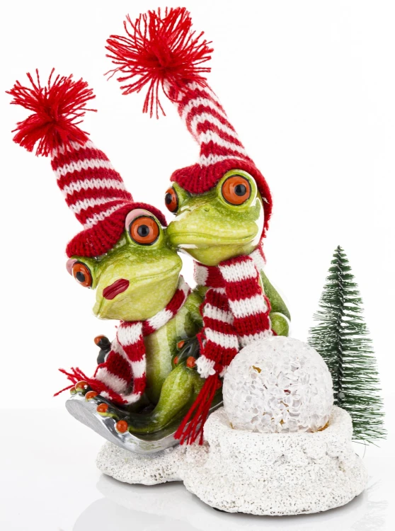 ŚWIĄTECZNA FIGURKA ŻABY Z OŚWIETLENIEM LED 19,5CM