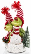 ŚWIĄTECZNA FIGURKA ŻABY Z OŚWIETLENIEM LED 19,5CM