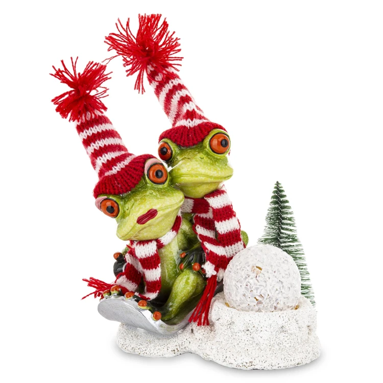 ŚWIĄTECZNA FIGURKA ŻABY Z OŚWIETLENIEM LED 19,5CM