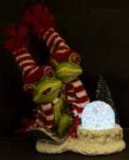 ŚWIĄTECZNA FIGURKA ŻABY Z OŚWIETLENIEM LED 19,5CM