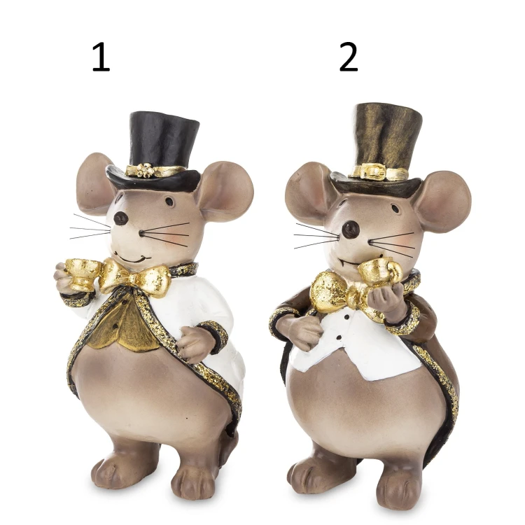 FIGURKA MYSZ MYSZKA  W CYLINDRZE MIX 2 WZORY 16x8x7cm