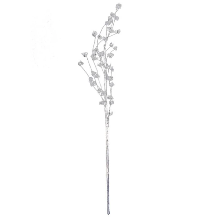 GAŁĄZKA SREBRNA DEKORACYJNA Z KORALIKAMI 48CM