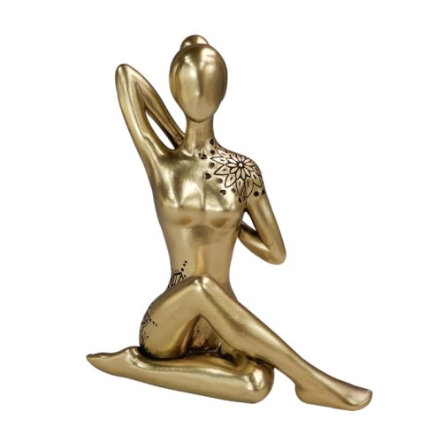 Yoga - złota figurka dekoracyjna 15,8cm