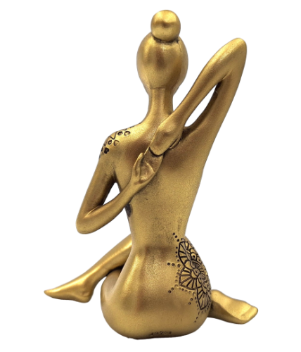 Yoga - złota figurka dekoracyjna 15,8cm