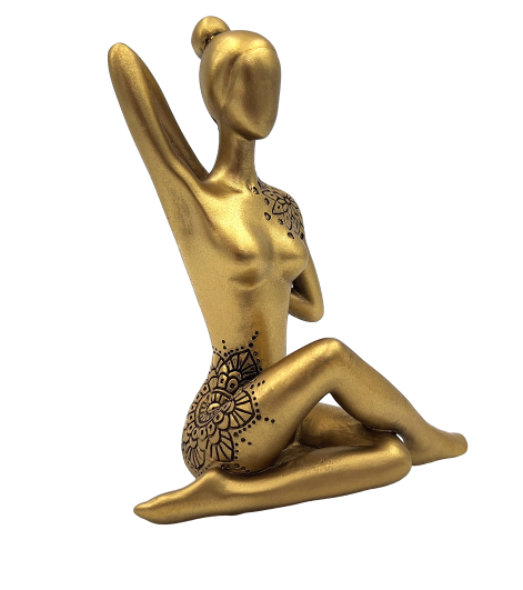 Yoga - złota figurka dekoracyjna 15,8cm