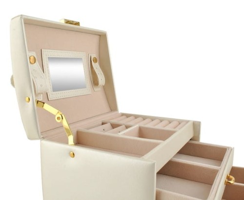 SATYNOWY KUFEREK SZKATUŁKA NA BIŻUTERIĘ
