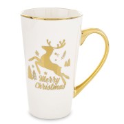 ŚWIĄTECZNY KUBEK PORCELANOWY Z RENIFEREM 450ML