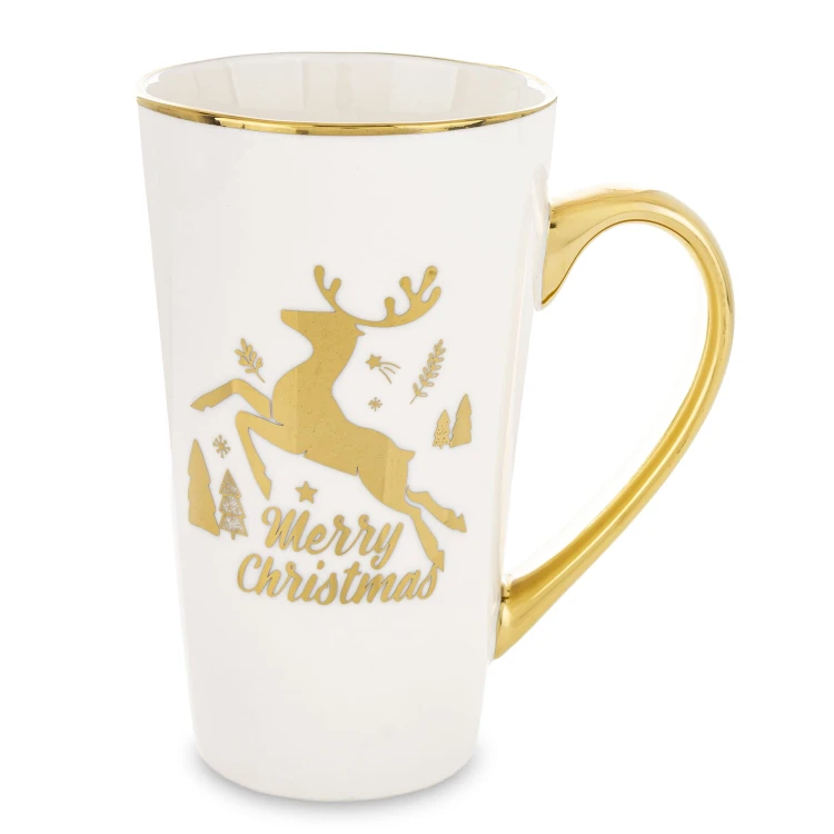 ŚWIĄTECZNY KUBEK PORCELANOWY Z RENIFEREM 450ML