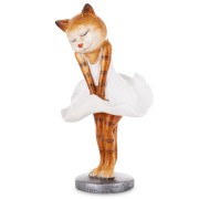 FIGURKA KOT DAMA W BIELI 17x8,5x7,5