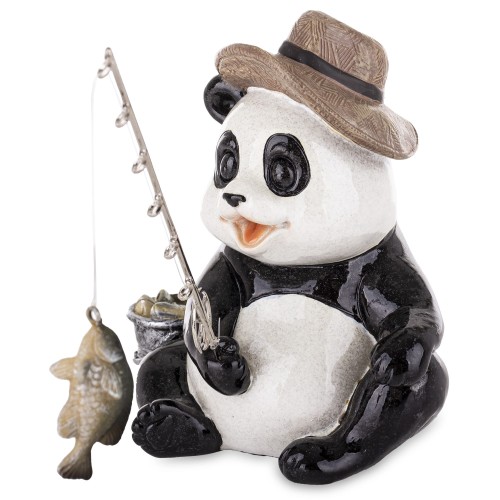 FIGURKA PANDA WĘDKARZ 13x12x18