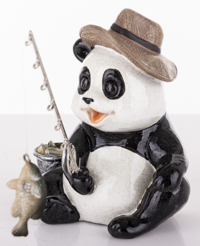 FIGURKA PANDA WĘDKARZ 13x12x18