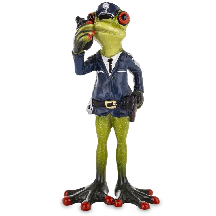FIGURKA ŻABA POLICJANT 17x8,5x6