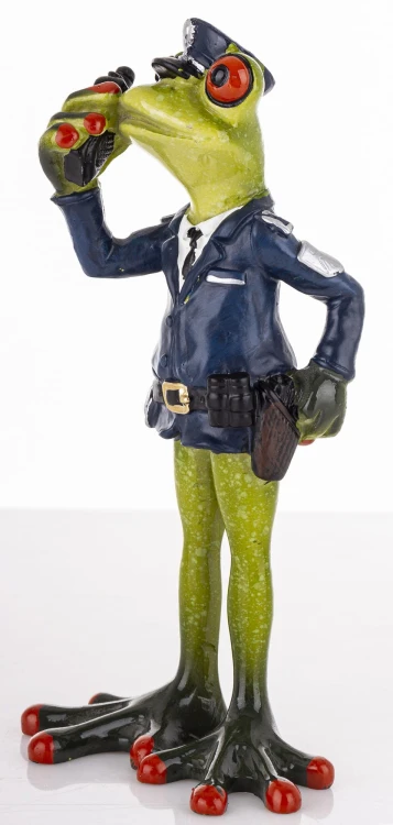 FIGURKA ŻABA POLICJANT 17x8,5x6