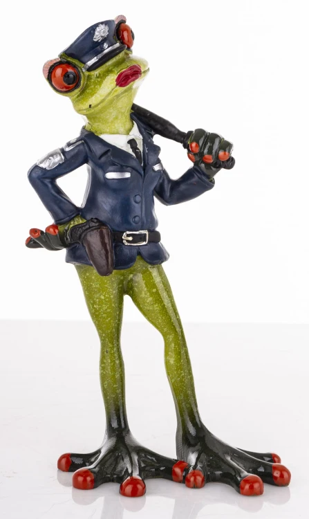 FIGURKA ŻABA POLICJANTKA 16,5x8x6,5
