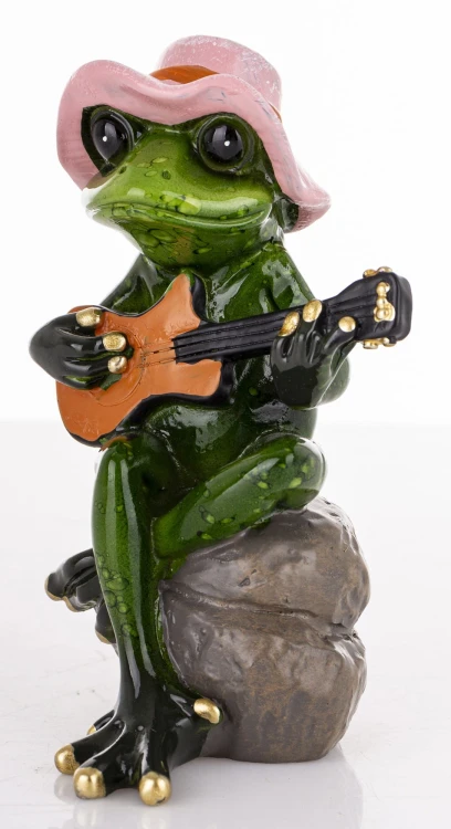 FIGURKA ŻABA Z GITARĄ GITARZYSTA 11x6x7