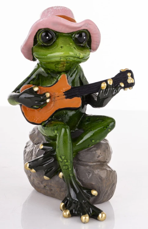 FIGURKA ŻABA Z GITARĄ GITARZYSTA 11x6x7