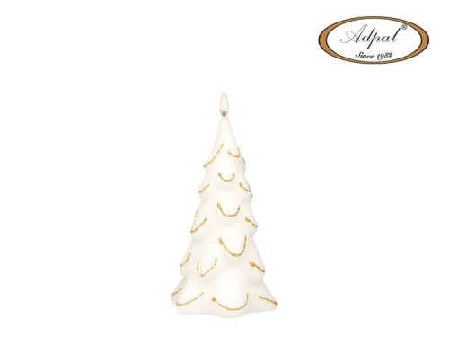 ŚWIECA CHOINKA MAŁA  (150/80) GOLDEN CHRISTMAS LAKIER MATOWY biała