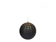 ŚWIECA KULA (FI 80) GLITTER DOTS LAKIER MATOWY CZARNA