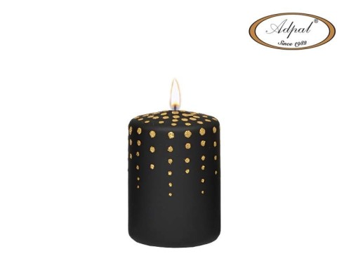 ŚWIECA PIEŃKOWA 100/70 GLITTER DOTS LAKIER MATOWY CZARNA
