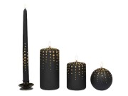 ŚWIECA PIEŃKOWA 100/70 GLITTER DOTS LAKIER MATOWY CZARNA