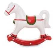 FIGURKA CERAMICZNA KOŃ NA BIEGUNACH 14x15,5x4