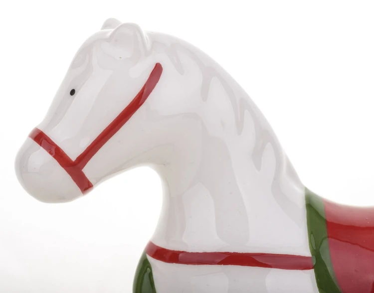 FIGURKA CERAMICZNA KOŃ NA BIEGUNACH 14x15,5x4
