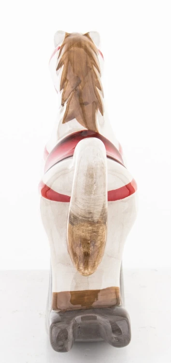 FIGURKA CERAMICZNA KOŃ NA BIEGUNACH 14x15x4,5