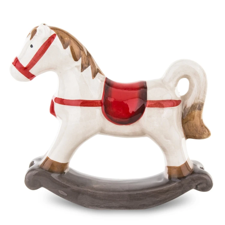 FIGURKA CERAMICZNA KOŃ NA BIEGUNACH 14x15x4,5