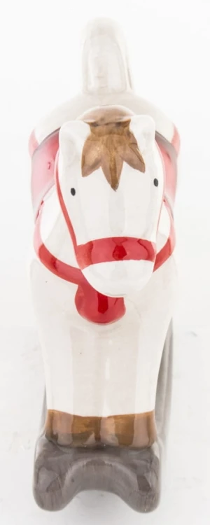 FIGURKA CERAMICZNA KOŃ NA BIEGUNACH 14x15x4,5