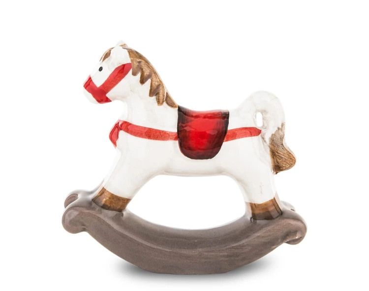 FIGURKA CERAMICZNA KOŃ NA BIEGUNACH 8,5x9x3