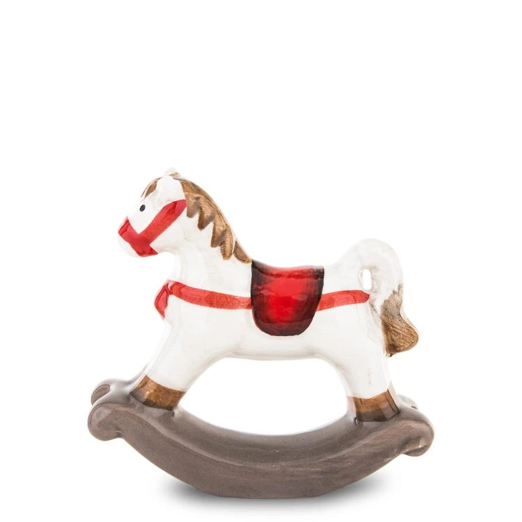 FIGURKA CERAMICZNA KOŃ NA BIEGUNACH 8,5x9x3
