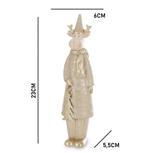 FIGURKA RENIFER ZŁOTY 23x6x5,5