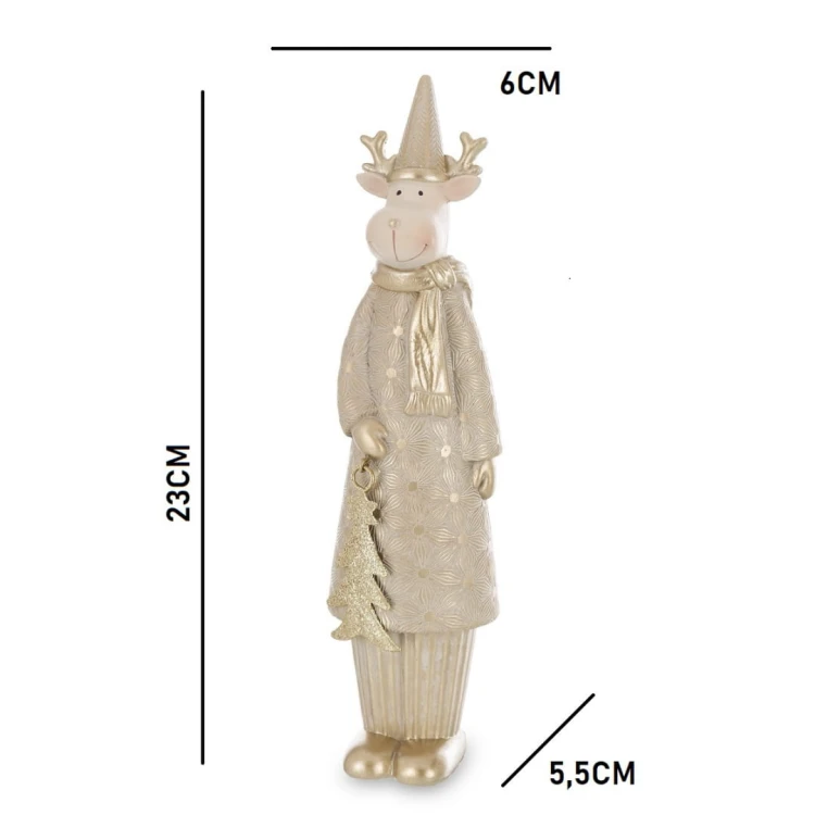 FIGURKA RENIFER ZŁOTY 23x6x5,5