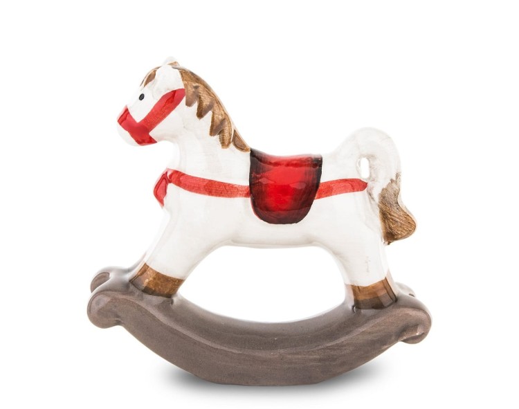 FIGURKA CERAMICZNA KOŃ NA BIEGUNACH  8,5x9x2,5