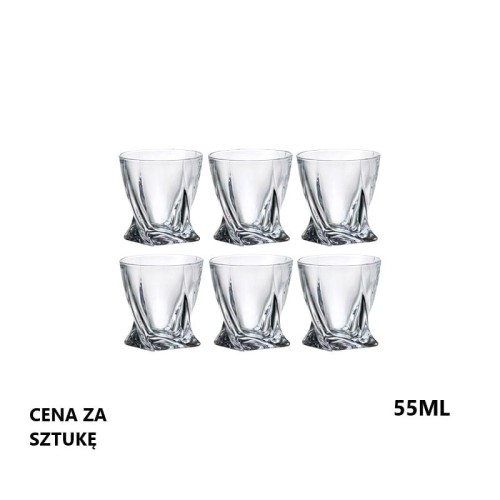 KOMPLET KIELISZKÓW DO NALEWKI 55ML BOHEMIA QUADRO