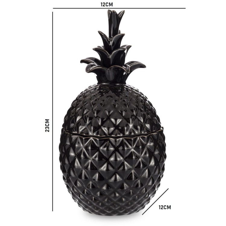 FIGURKA POJEMNIK DEKORACYJNY ANANAS Z POKRYWKĄ 23x12x12cm