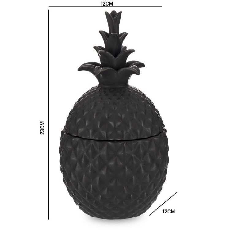 FIGURKA POJEMNIK DEKORACYJNY ANANAS Z POKRYWKĄ 23x12x12cm