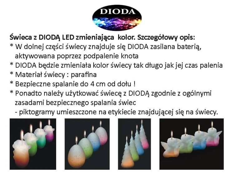 ŚWIECA ELIPSA SANTA'S REINDEER POPIEL Z DIODĄ