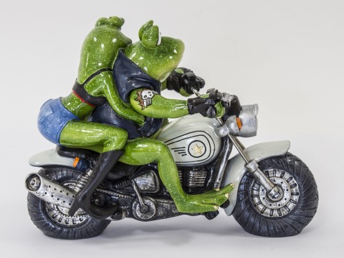 FIGURKA PARA ŻAB NA MOTOCYKLU
