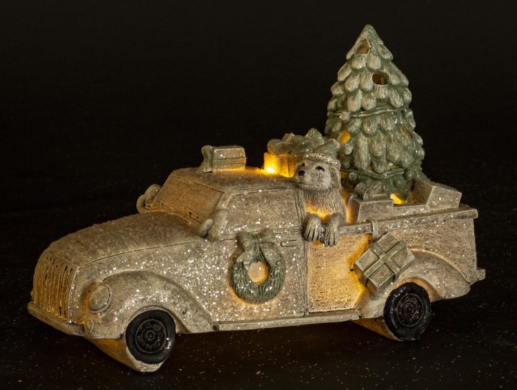 FIGURKA SAMOCHÓD LED Z CHOINKĄ 16,5CM