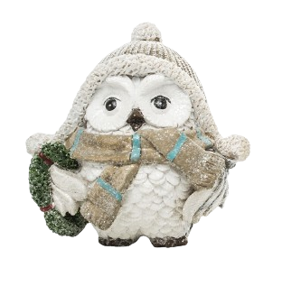 FIGURKA ZIMOWA SOWA 10CM - 3 WZORY