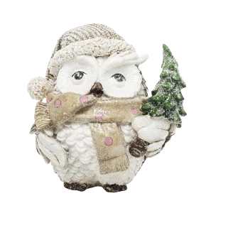 FIGURKA ZIMOWA SOWA 10CM - 3 WZORY
