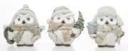 FIGURKA ZIMOWA SOWA 10CM - 3 WZORY