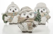 FIGURKA ZIMOWA SOWA 10CM - 3 WZORY