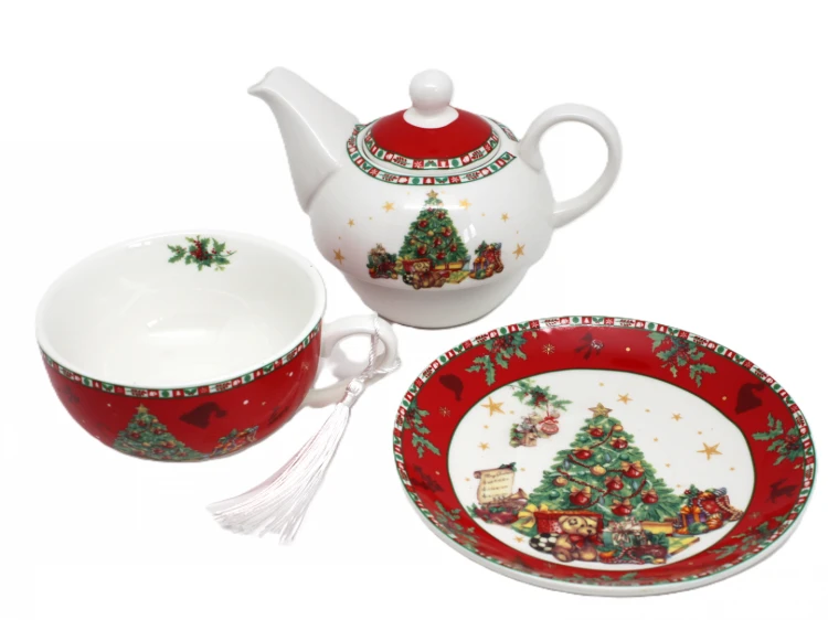 ŚWIĄTECZNY DZBANEK Z FILIŻANKĄ TEA FOR ONE