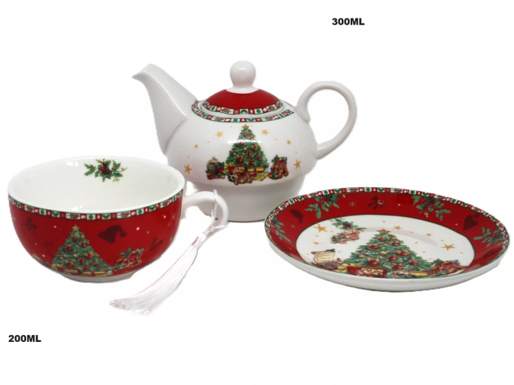ŚWIĄTECZNY DZBANEK Z FILIŻANKĄ TEA FOR ONE