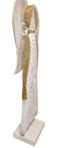 FIGURKA ANIOŁ DREWNIANY RĘKODZIEŁO 56CM