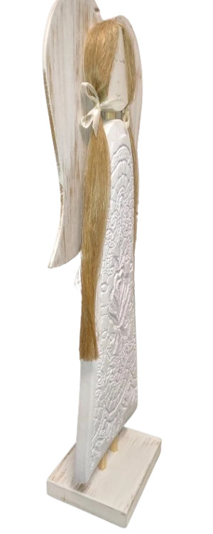FIGURKA ANIOŁ DREWNIANY RĘKODZIEŁO 56CM