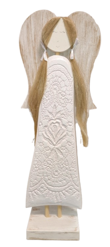 FIGURKA ANIOŁ DREWNIANY RĘKODZIEŁO 56CM
