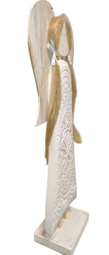 FIGURKA ANIOŁ DREWNIANY RĘKODZIEŁO 56CM